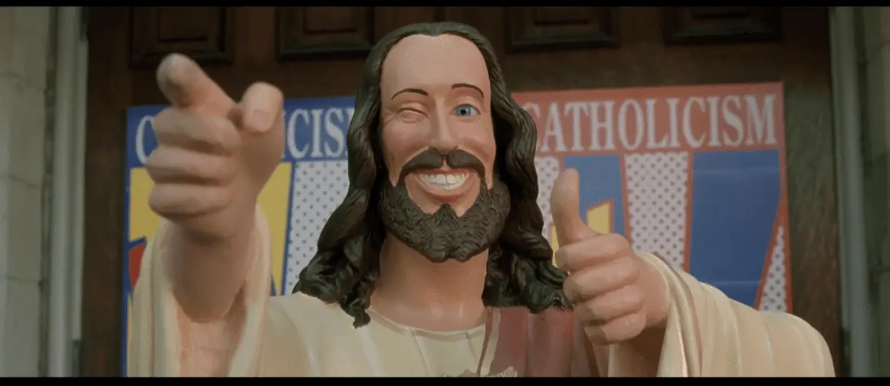 Close up of Buddy Christ in Dogma